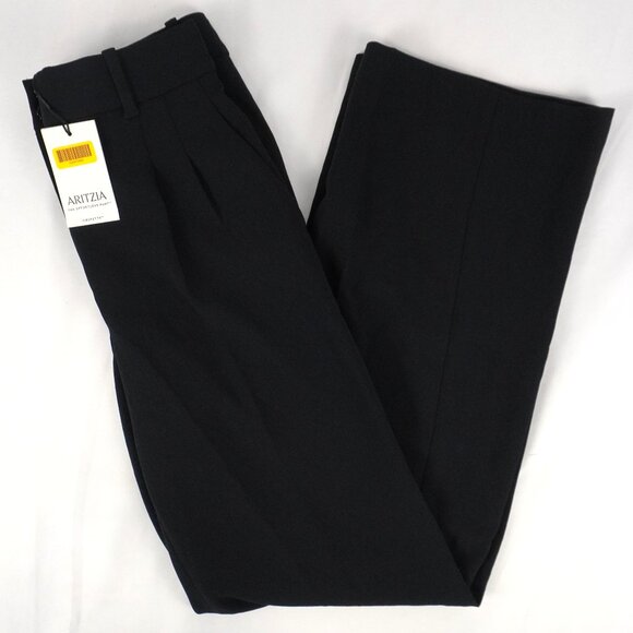 Aritzia The Effortless Pant Crepette Trousers in Black - Size 2 Regular - NWT - Picture 1 of 10
